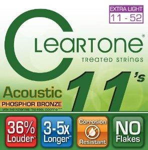Cleartone Acoustic Guitar Strings - Phosphor Bronze - CL .011 .052 - 1 Pack