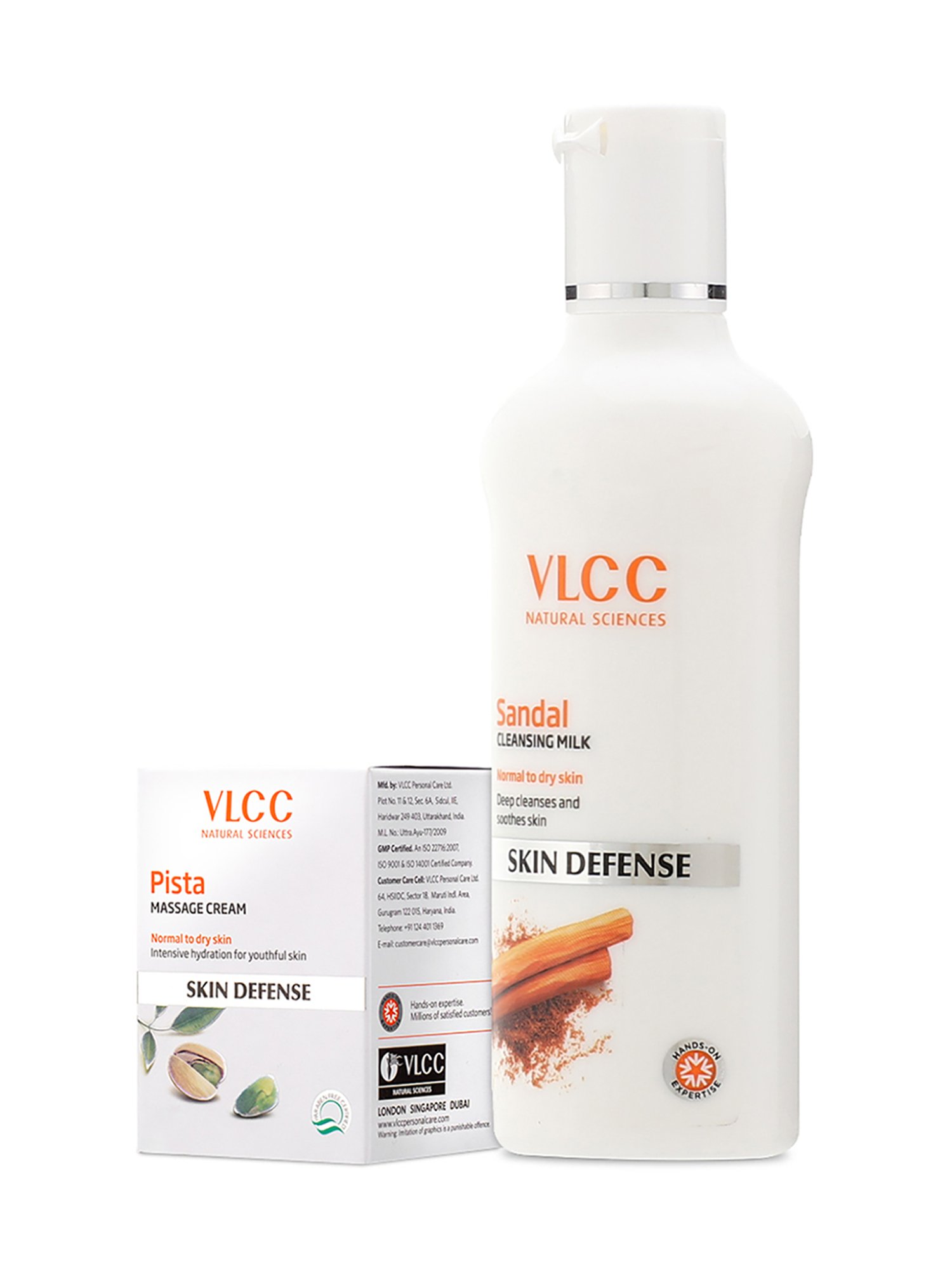 VLCC Sandal Cleansing Milk & VLCC Pista Massage Cream Combo