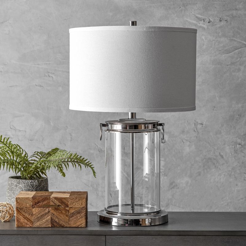 nuLOOM Auburn Glass 26" Table Lamp Lighting - Chrome 26" H x 16" W x 16" D