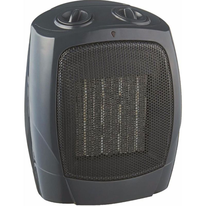 Pelonis HF-0063 1500-Watt 2-Setting Portable Oscillating Small Room Digital Fan and Personal Space Heater, Black