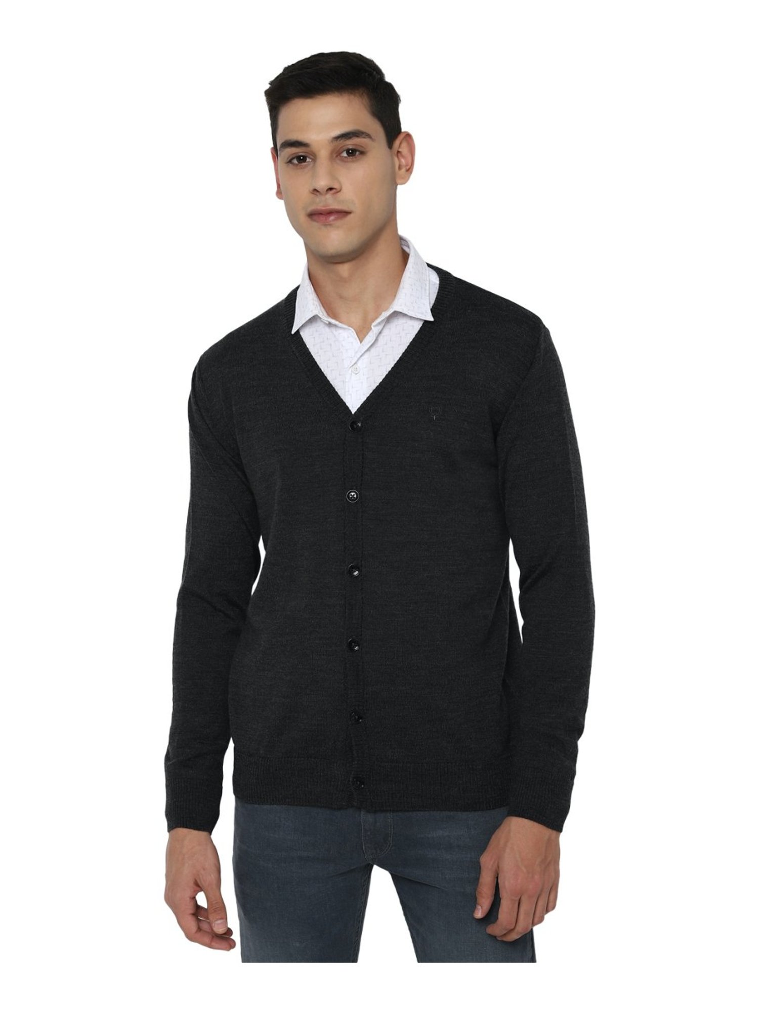Allen Solly Black Regular Fit Cardigan