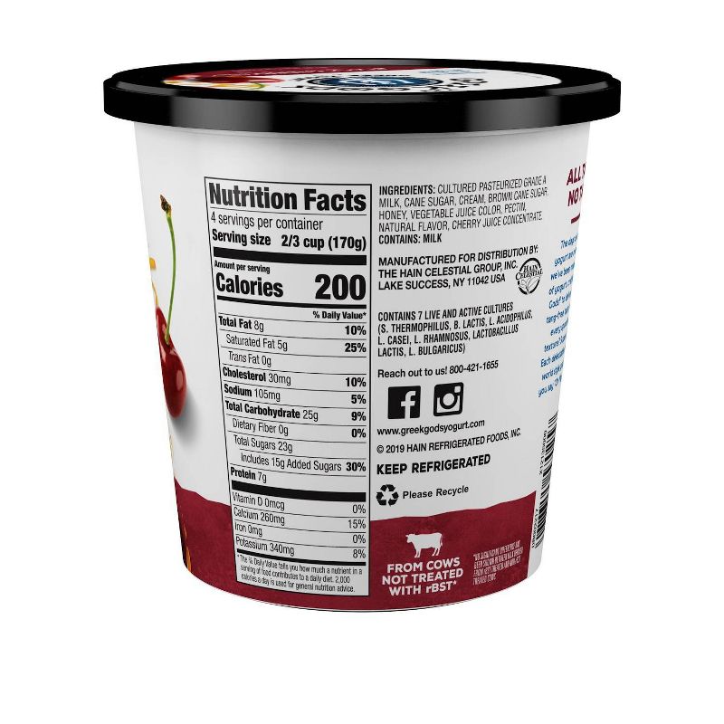The Greek Gods Black Cherry Greek Yogurt - 24oz