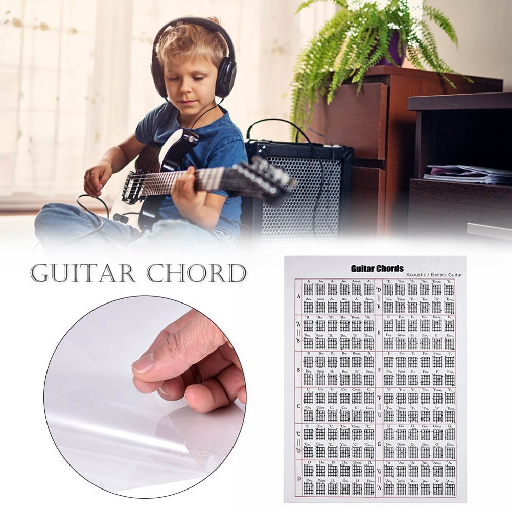 Guitar Fingering Paper Chart Guitar Chord Practice Chart for Beginner Starter Guitar Lover (30x40cm)