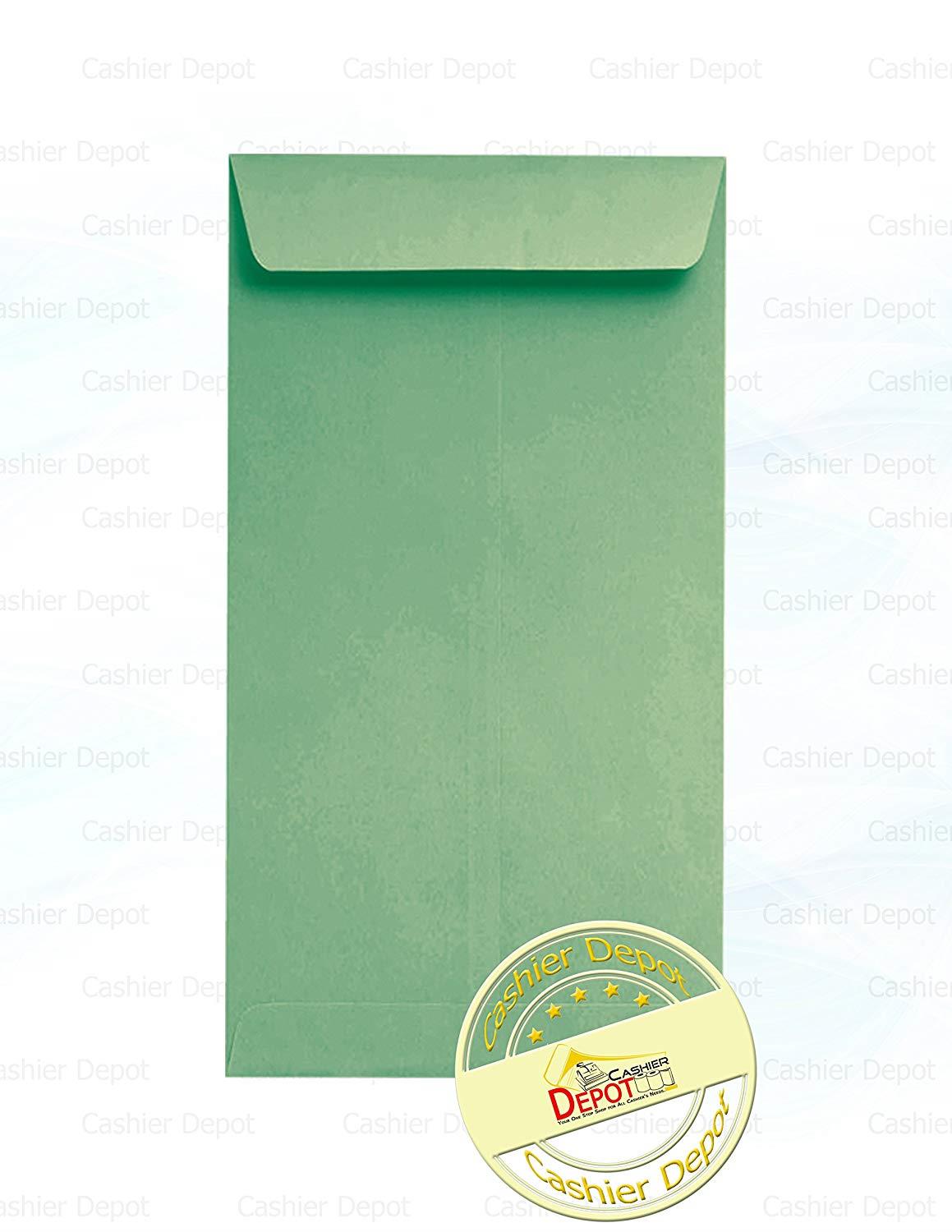 Coin / Cash / Small Parts #7 Envelopes, 3-1/2" X 6-1/2", 24lb, 250/Box (Green)
