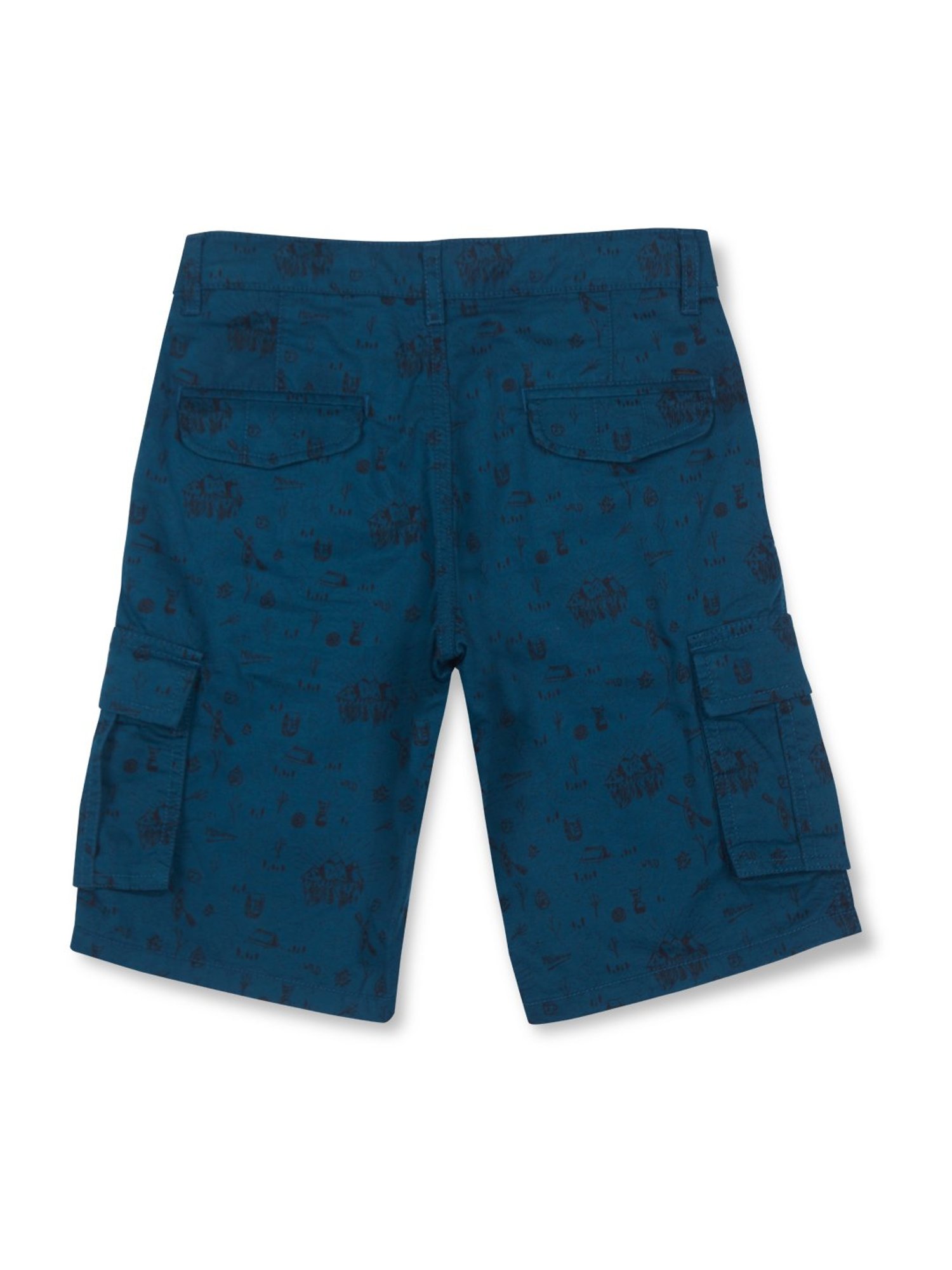 Gini & Jony Kids Dark Blue Printed Bermudas