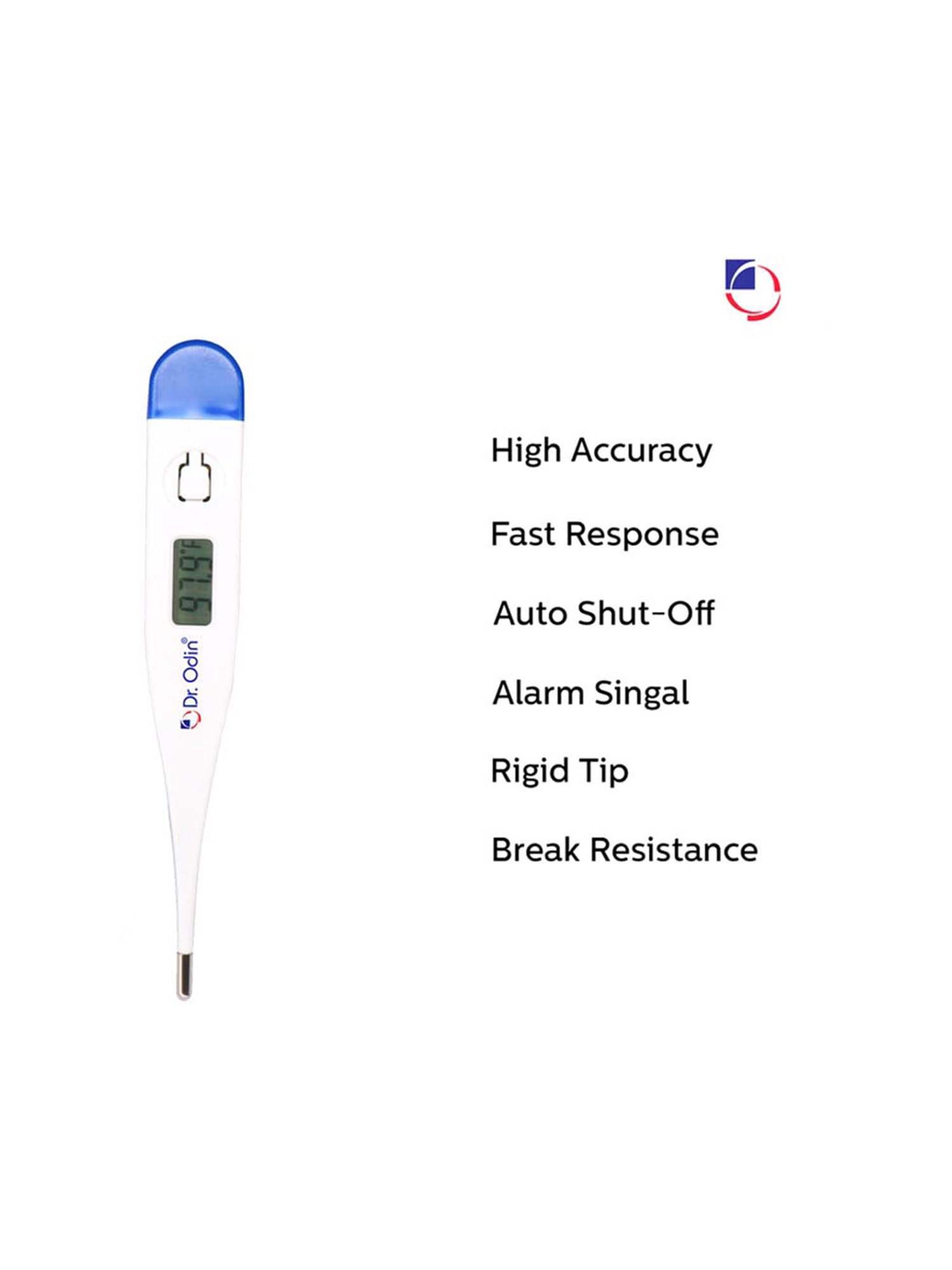 Dr. Odin PT01B CE Approved Digital Thermometer (White and Blue)
