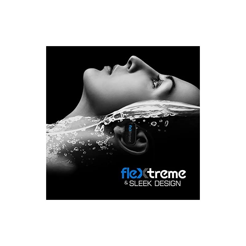 MP3 Player Bluetooth Headphone Waterproof Swim IPX8 Flexible WrapAround Style Headphones Builtin Rechargeable Battery Bluetooth w 8GB Flash Memory Replacement Earbuds PSWP28BK Black