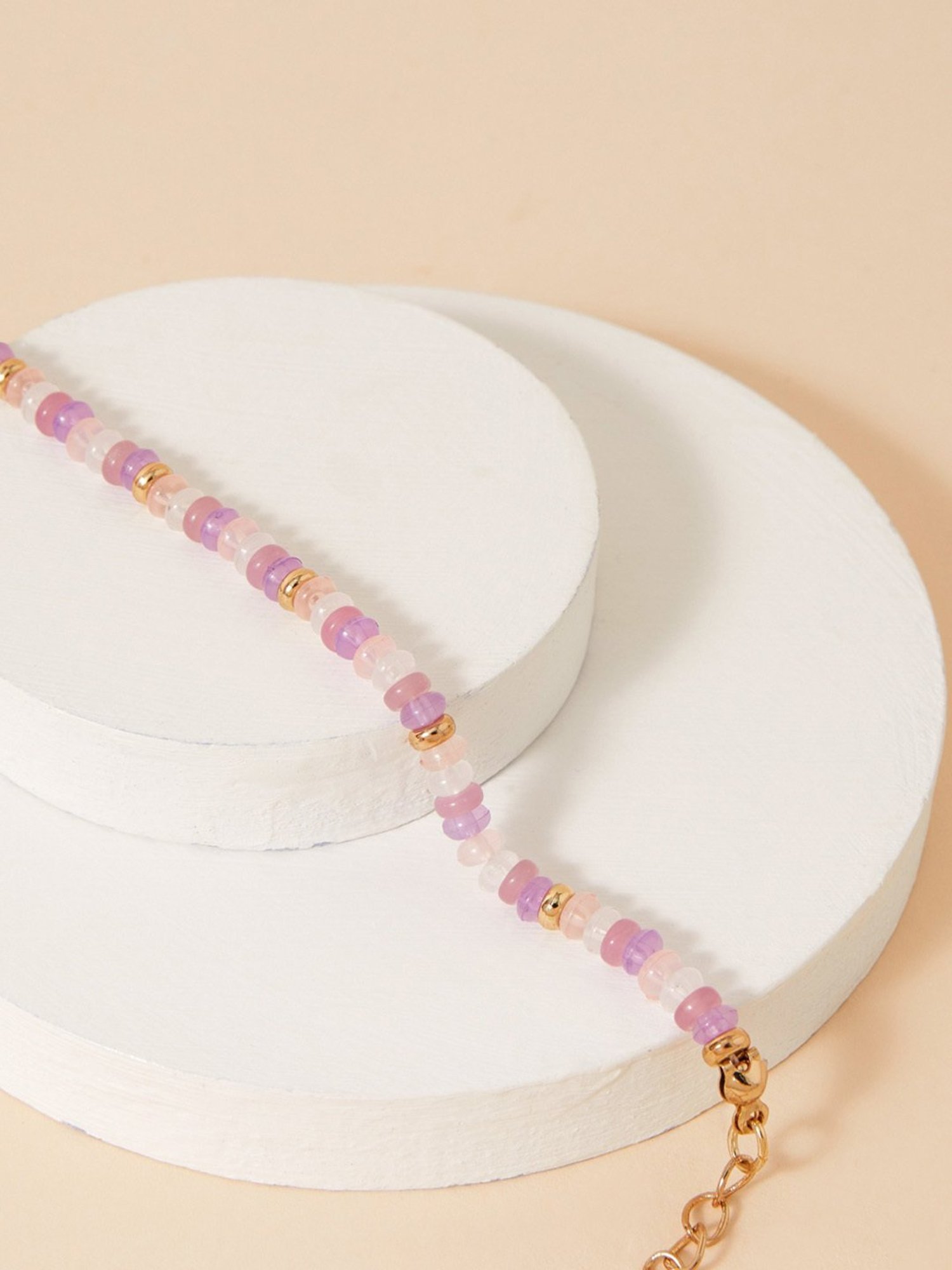 Accessorize London Pink Facet Bead Clasp Bracelet