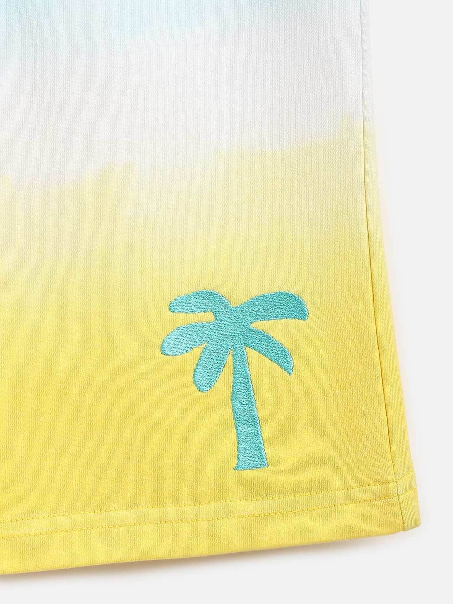 Lil Tomatoes Kids Blue & Yellow Cotton Color Block Bermudas