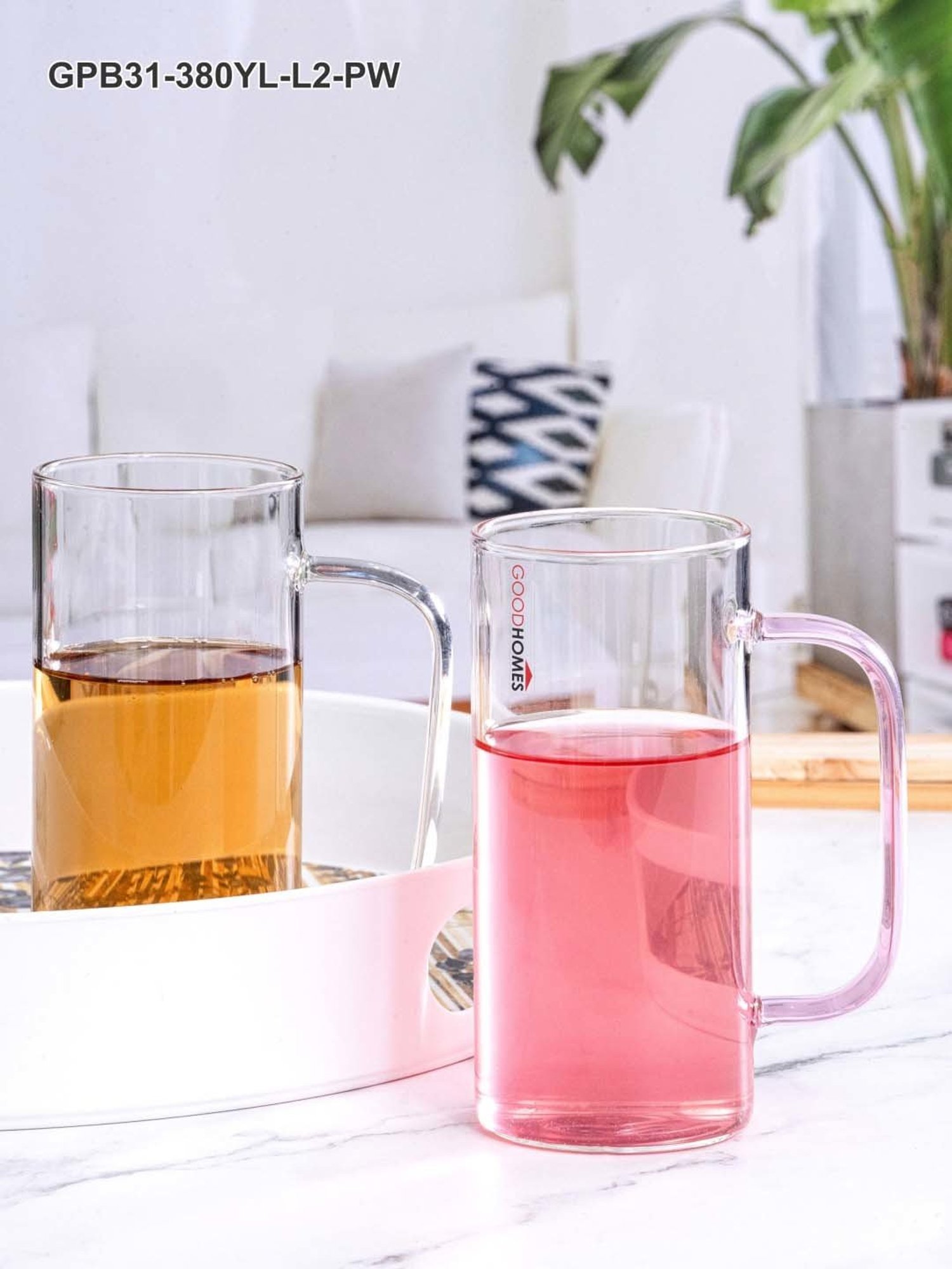 Melbify Roll Sip Transparent Cocktail Glass with straw 250ml - Set of 2