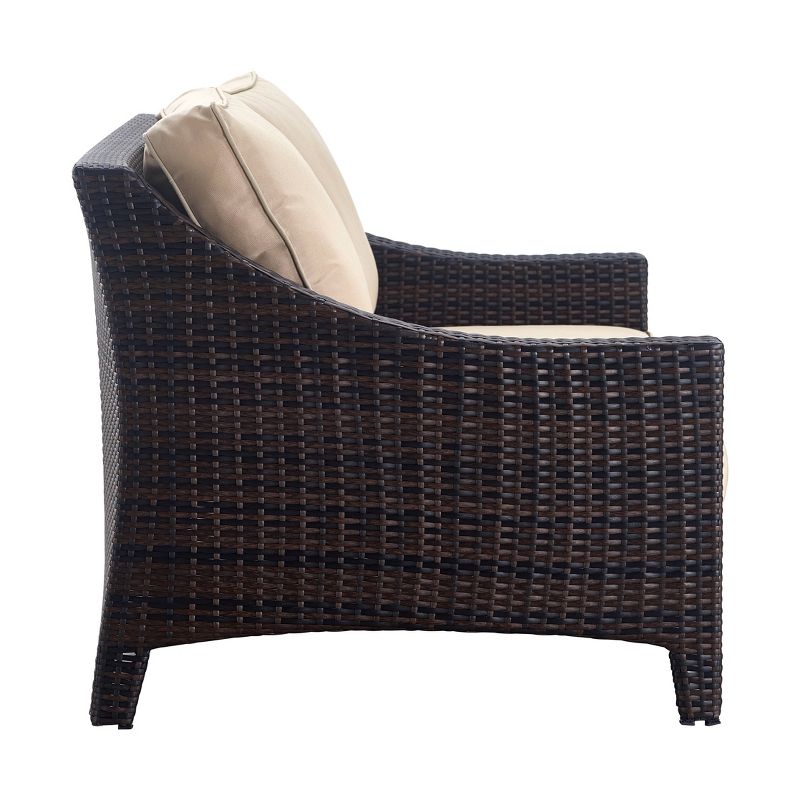 Tahoe Outdoor Three-Seater Sofa - Brown Wicker - Serta