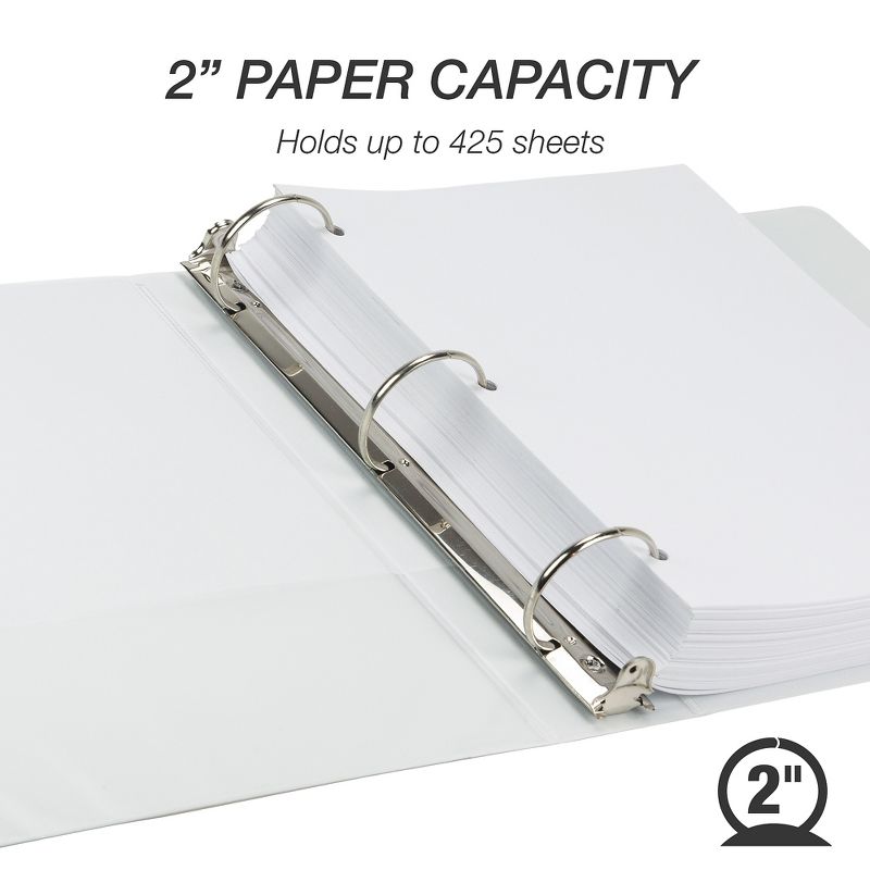 Samsill&reg; Biobased Economy Round Ring View Binders  3 Rings  2" Capacity  11 x 8.5  White 17367