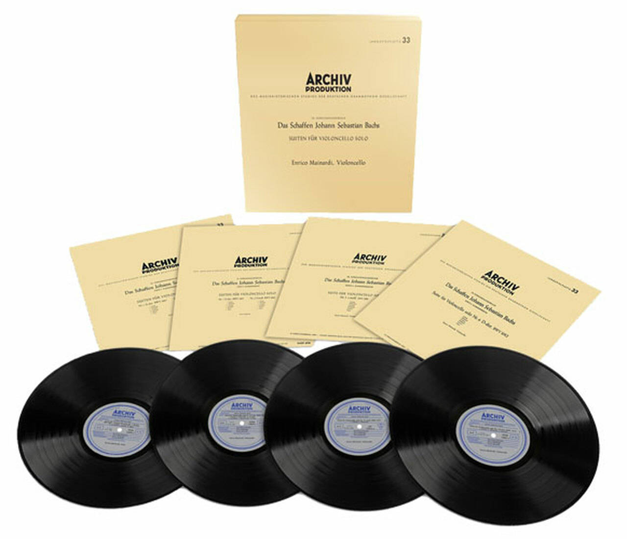 Enrico Mainardi Bach Suites For Cello Solo 180g Import 4LP Box Set (Vinyl)