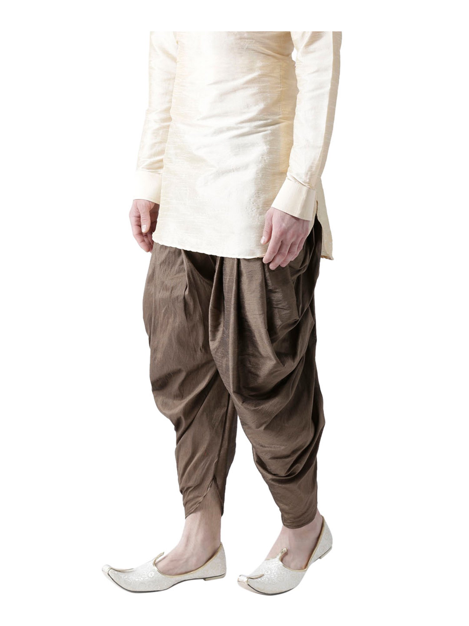 Deyann Brown Silk Regular Fit Patiala Pants