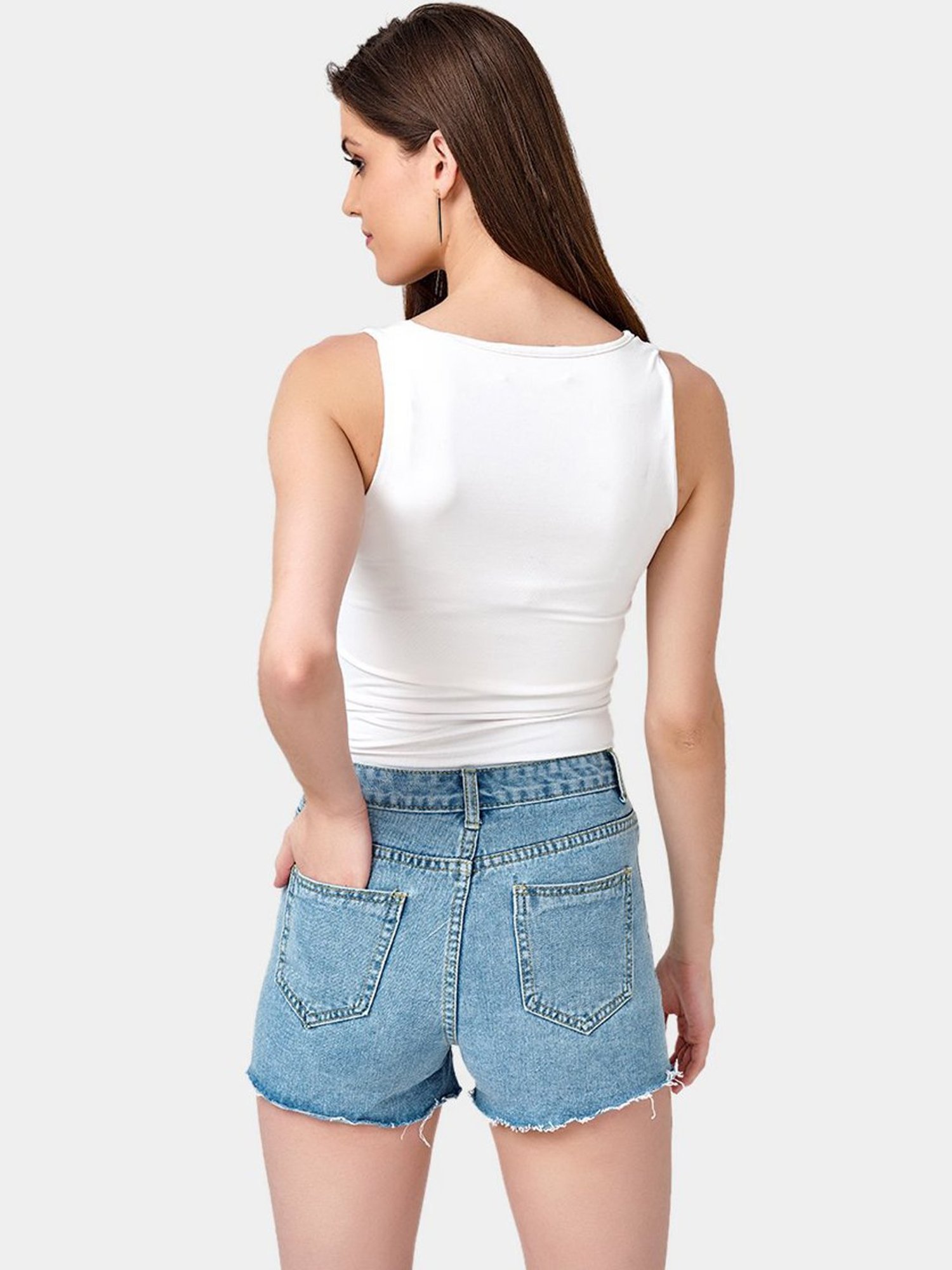 ISU Blue Cotton Embroidered Shorts