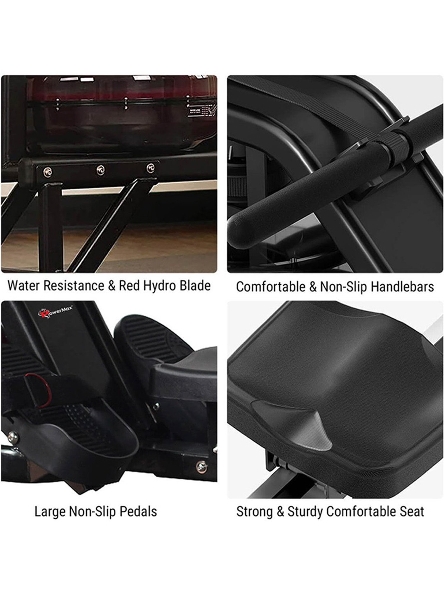 PowerMax Fitness RWC-1000 Rowing Machine (Black)