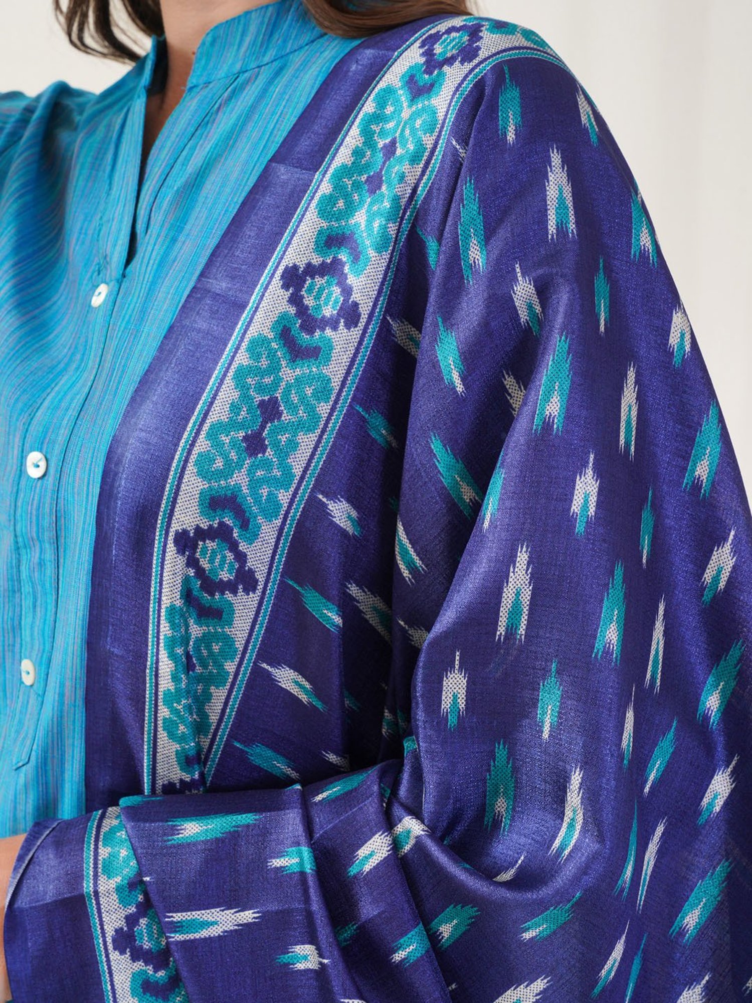 Jompers Blue Printed Kurta With Pant & Dupatta