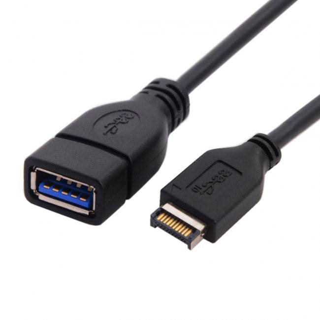 Jimier USB 3.1 Front Panel Header to USB 3.0 Type-A Female Extension Cable 20cm UC-131