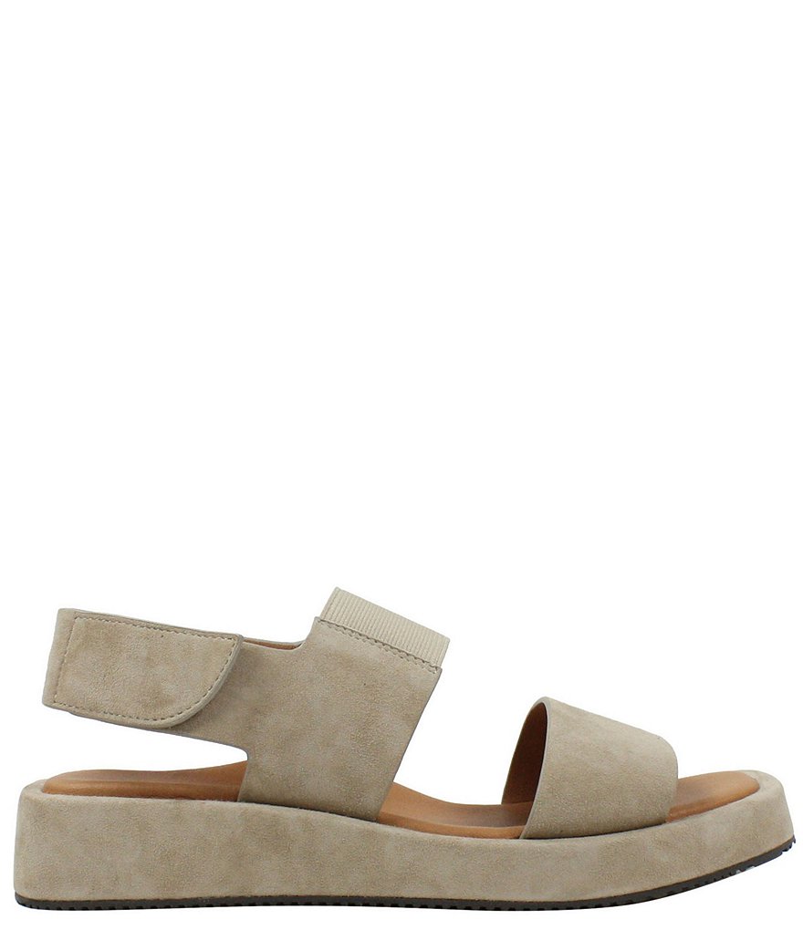 L'Amour Des Pieds Ainsley Suede Platform Wedge Sling Sandals
