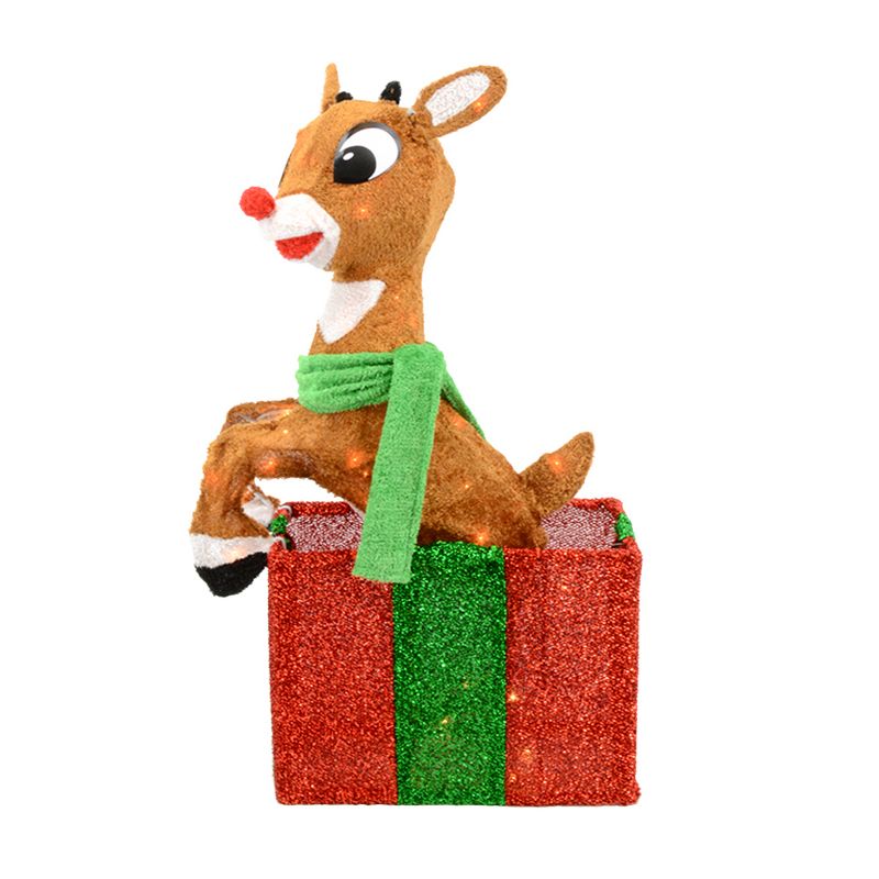 Rudolph the Red-Nosed Reindeer 24" Rudolph Led 3D Prelit Yard D'ecor Rudolph In Present
