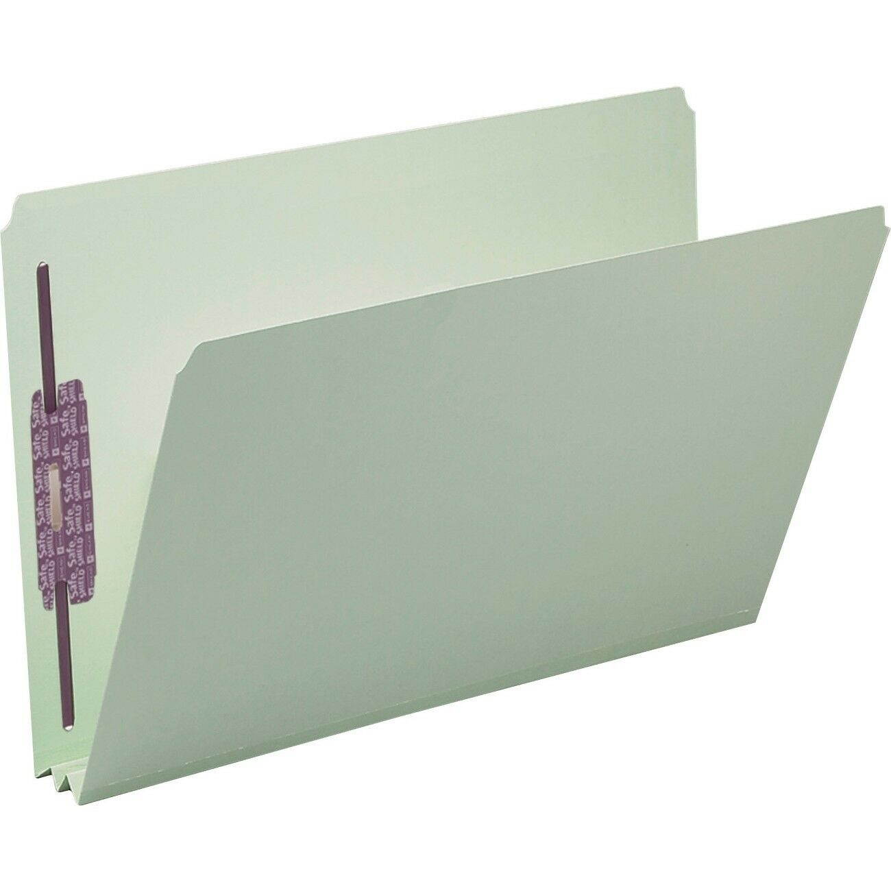 Smead 19910 Gray/green Pressboard Fastener File Folders With Safeshield