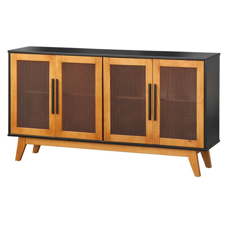 Loma Two-Tone Buffet Cabinet Black/Natural/Brown - Buylateral