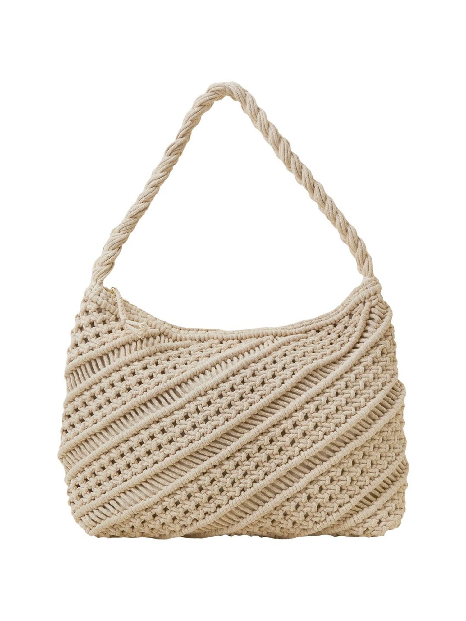 Accessorize London Cream Fabric Shoulder Handbag