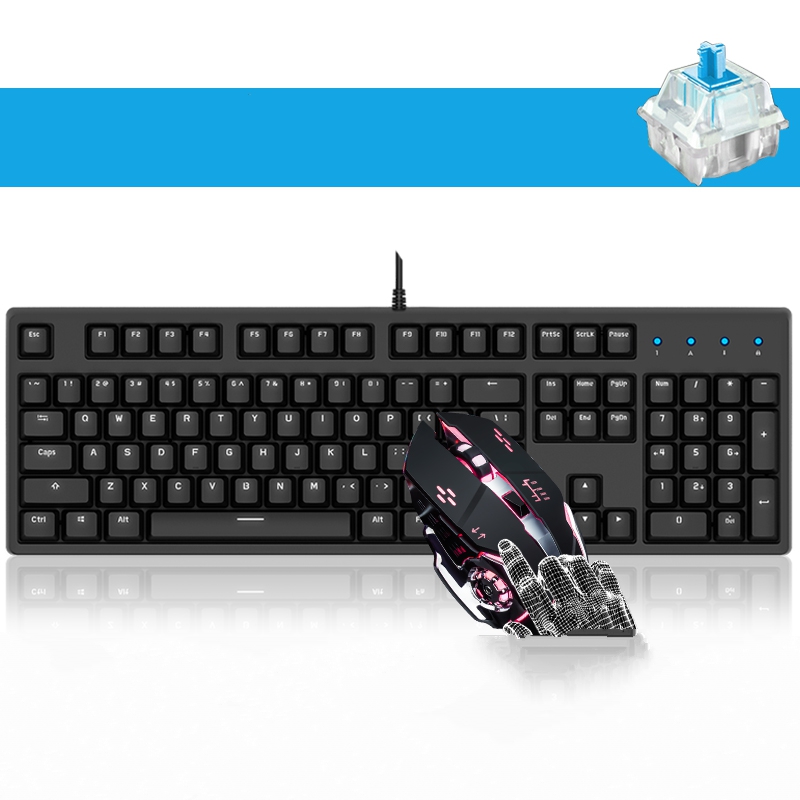 Royal Kludge RK987  N-key Rollover Ergonomic Design,Cool Exterior USB Wired PBT Keycaps White Backlit Keyboard for Gaming and Office - Black( RK Black Switch)