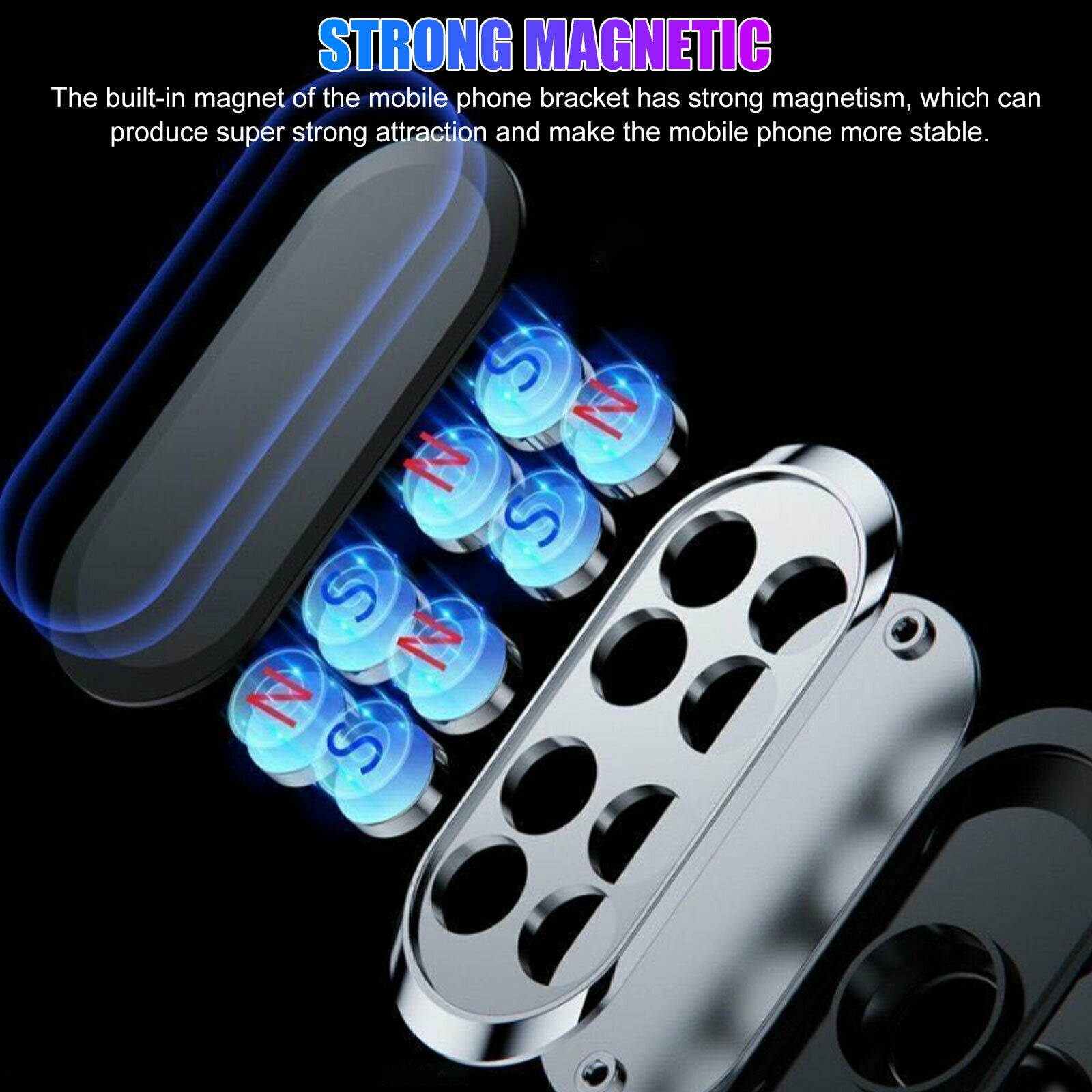 360&deg;Magnetic Car Cell Phone Holder Dashboard Desk Mount Stand for iPhone