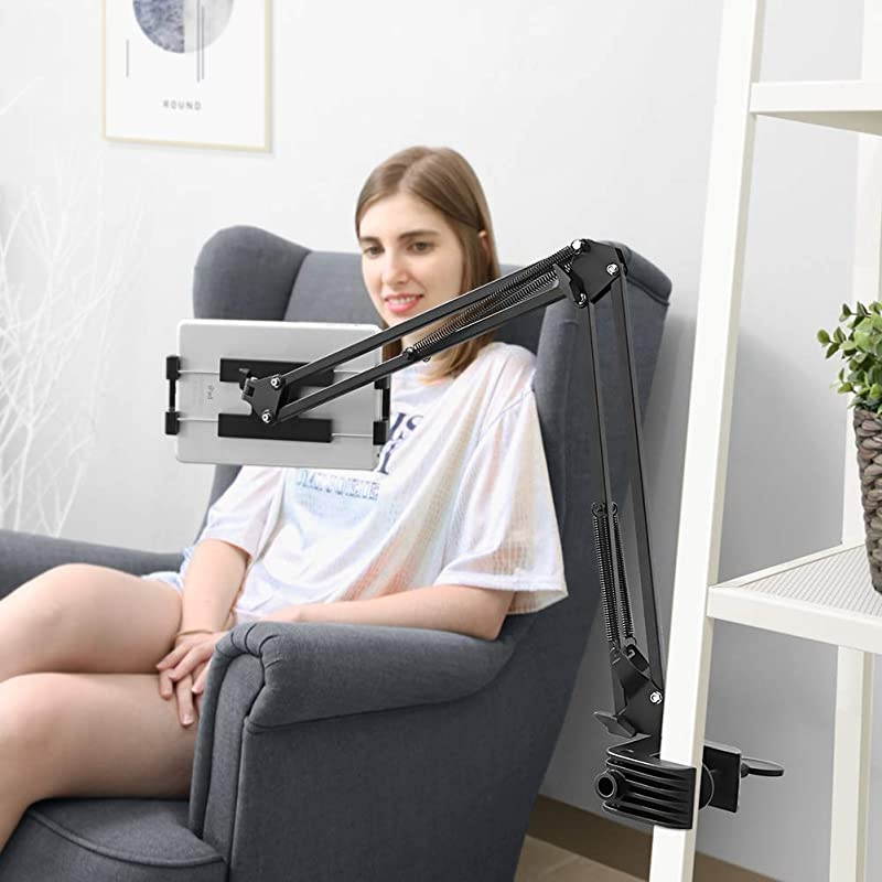 Tablet Mount Lazy Holder Adjustable Long Arm Clamp Compatible for iPad Air Pro Mini iPhone 11 Pro Max X 8 7 6 6S Samsung Galaxy S9 Plus S8 Nintendo Switch All 4129 Cell Phone and Tablet