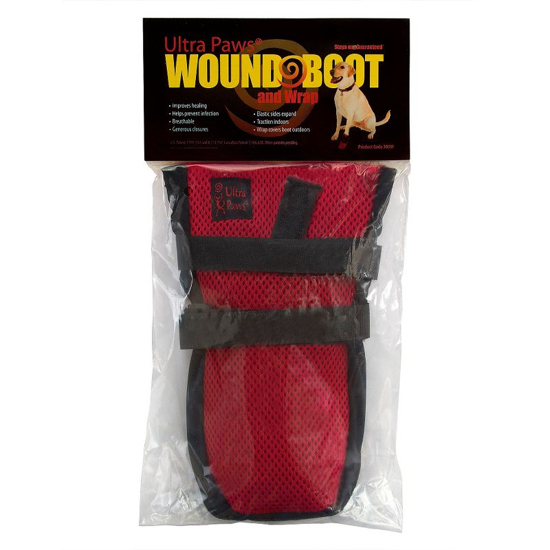 Ultra Paws Wound Dog Boot - XS - Red