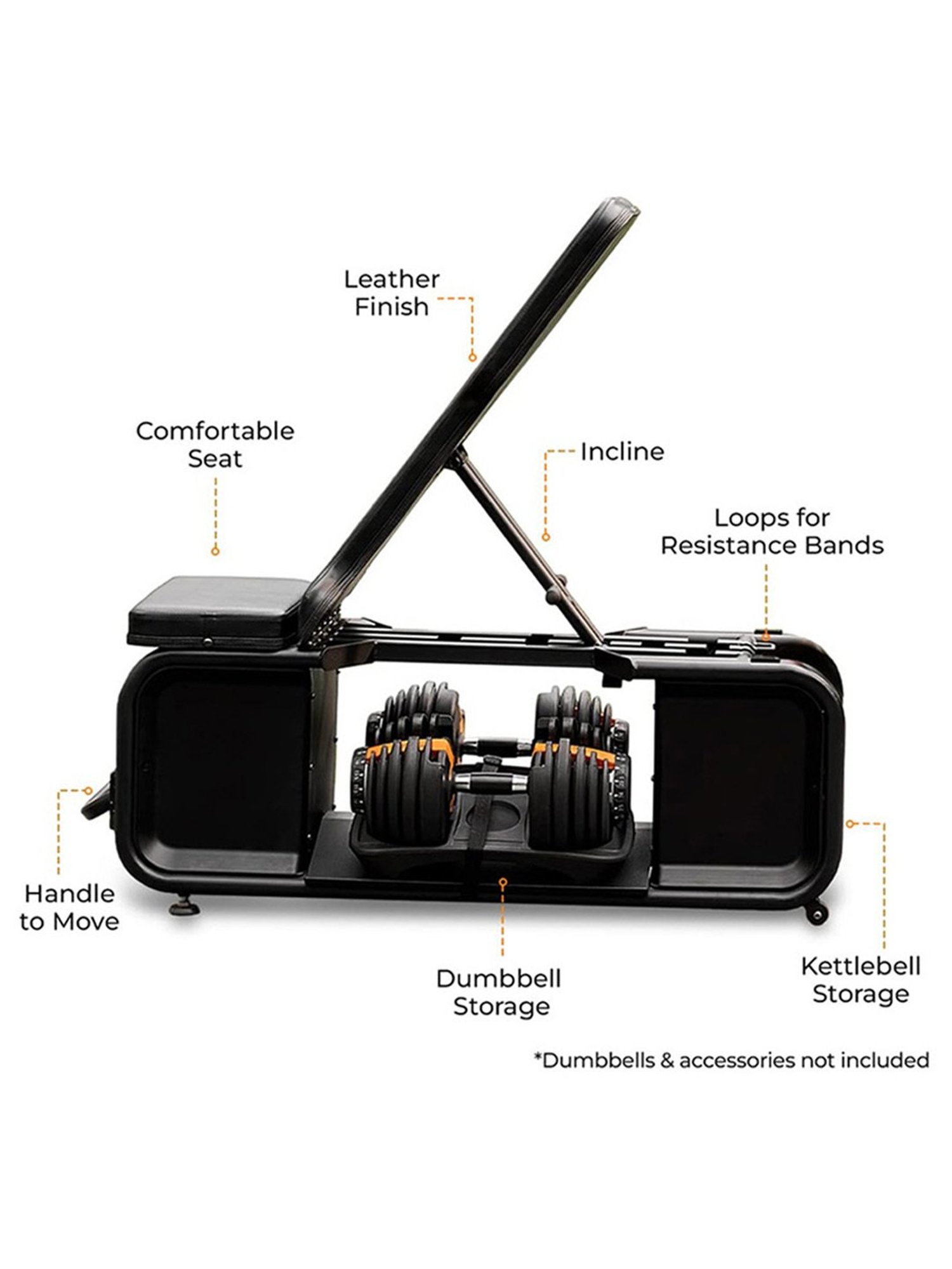 Flexnest Incline and Flat Flexbench Pro 180kgs Weighing Capacity Fitness Bench