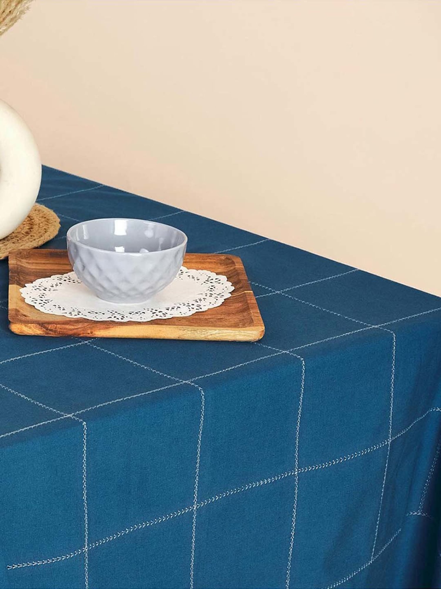Romee Beige Cotton Checks Table Linen Sets