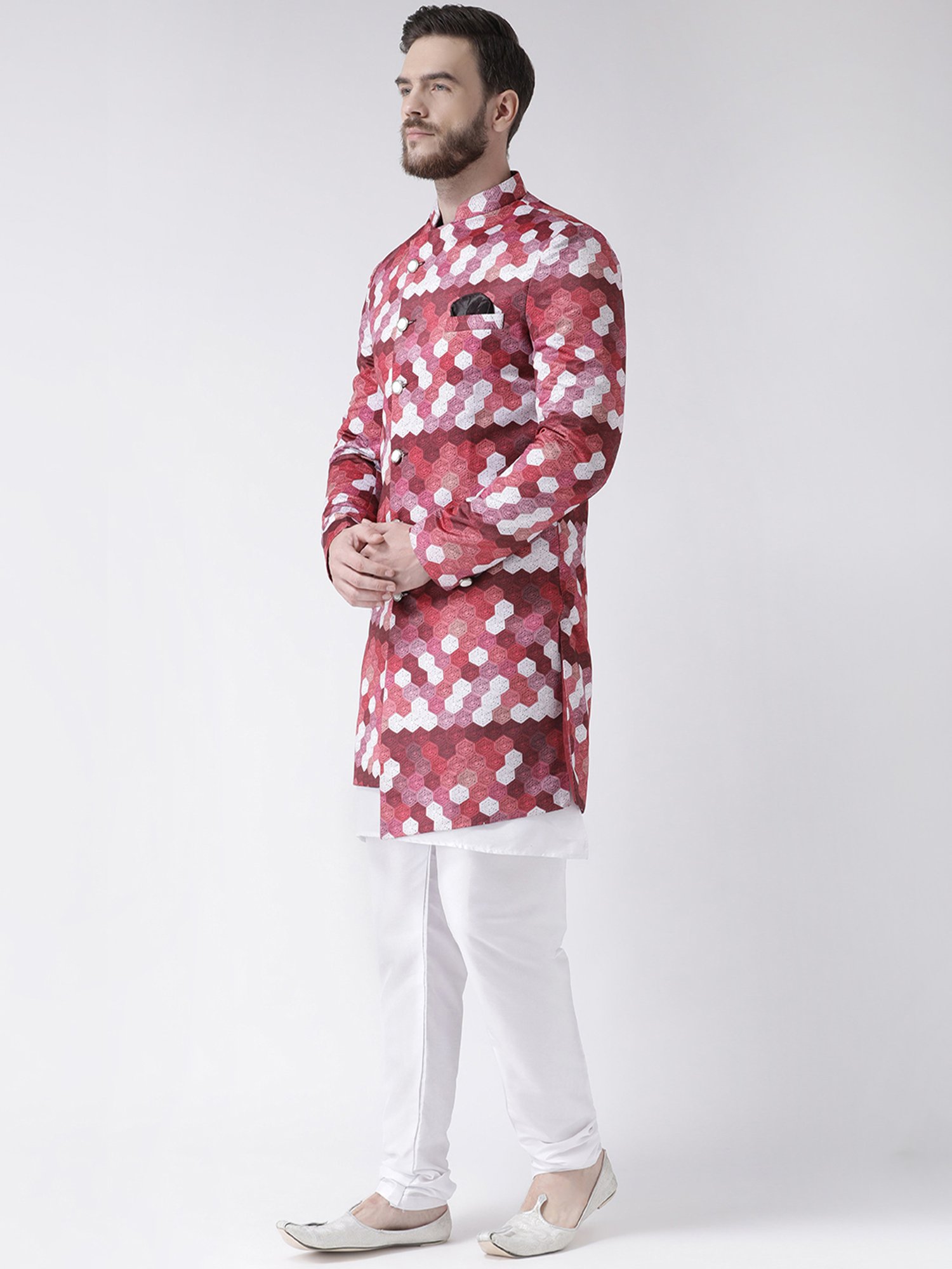 Vastramay White Cotton Straight Fit Embroidery Ethnic Suits