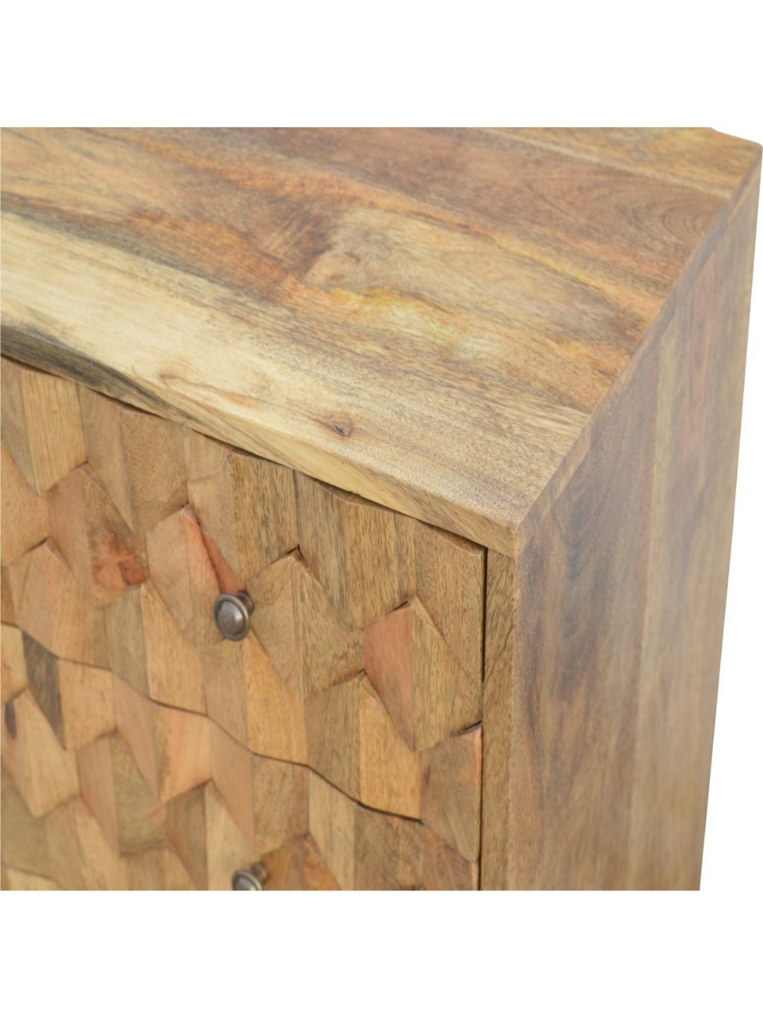 Artisan Furniture Brown Pineapple Carved Chest (Natural Oak-ish Finish)