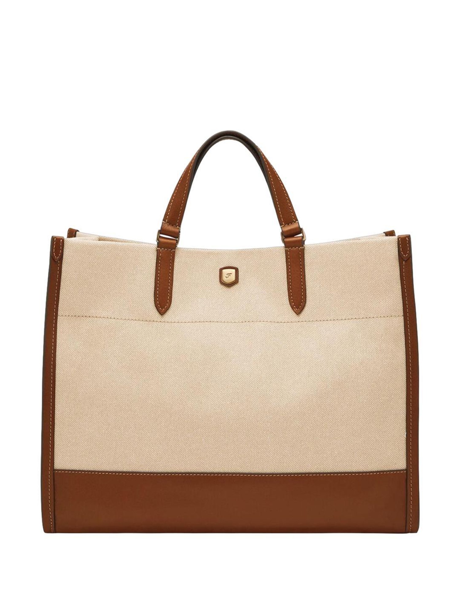 Fossil White Solid Tote Handbag