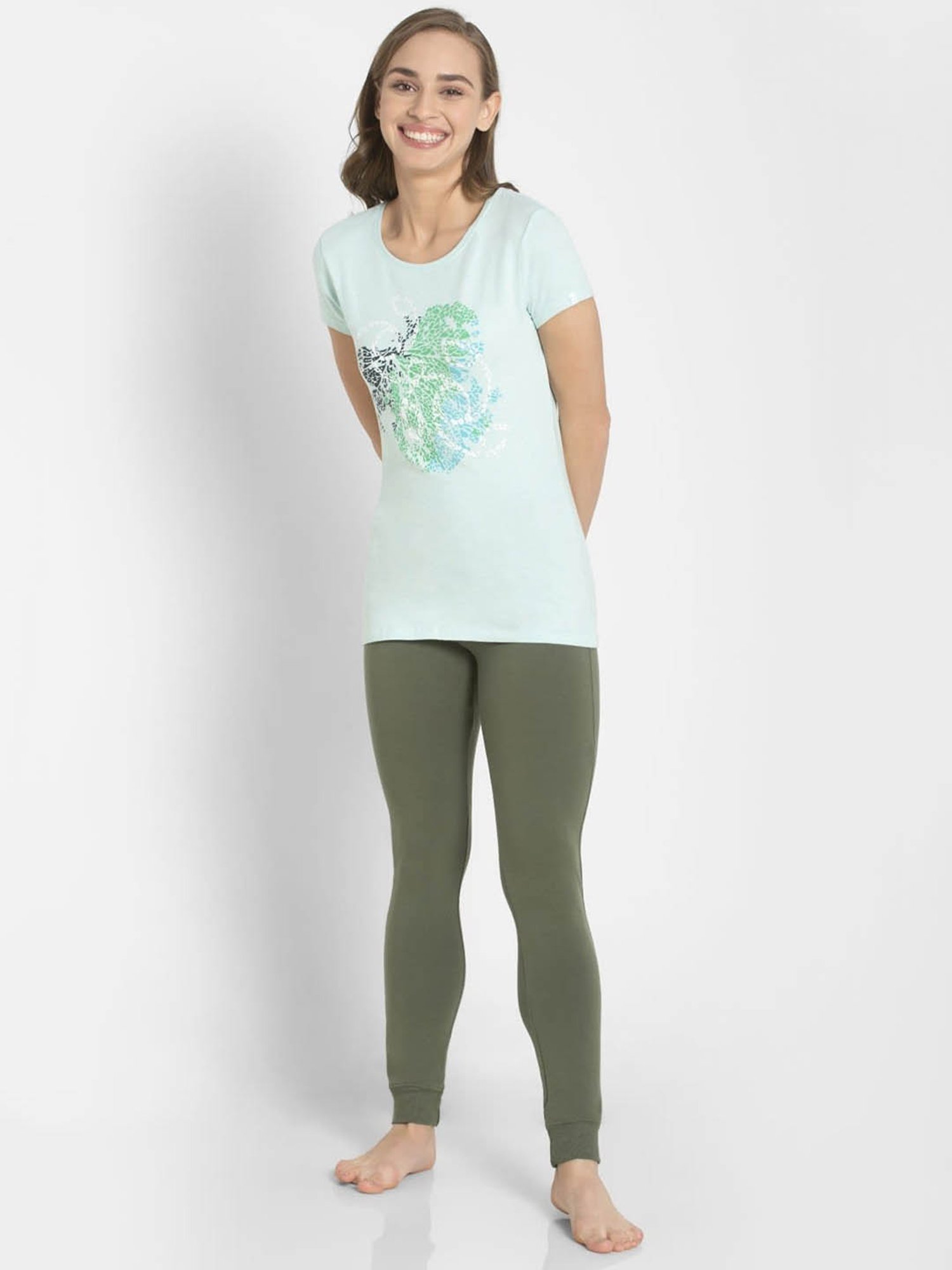 Jockey Blue Tint Melange Printed T-Shirt