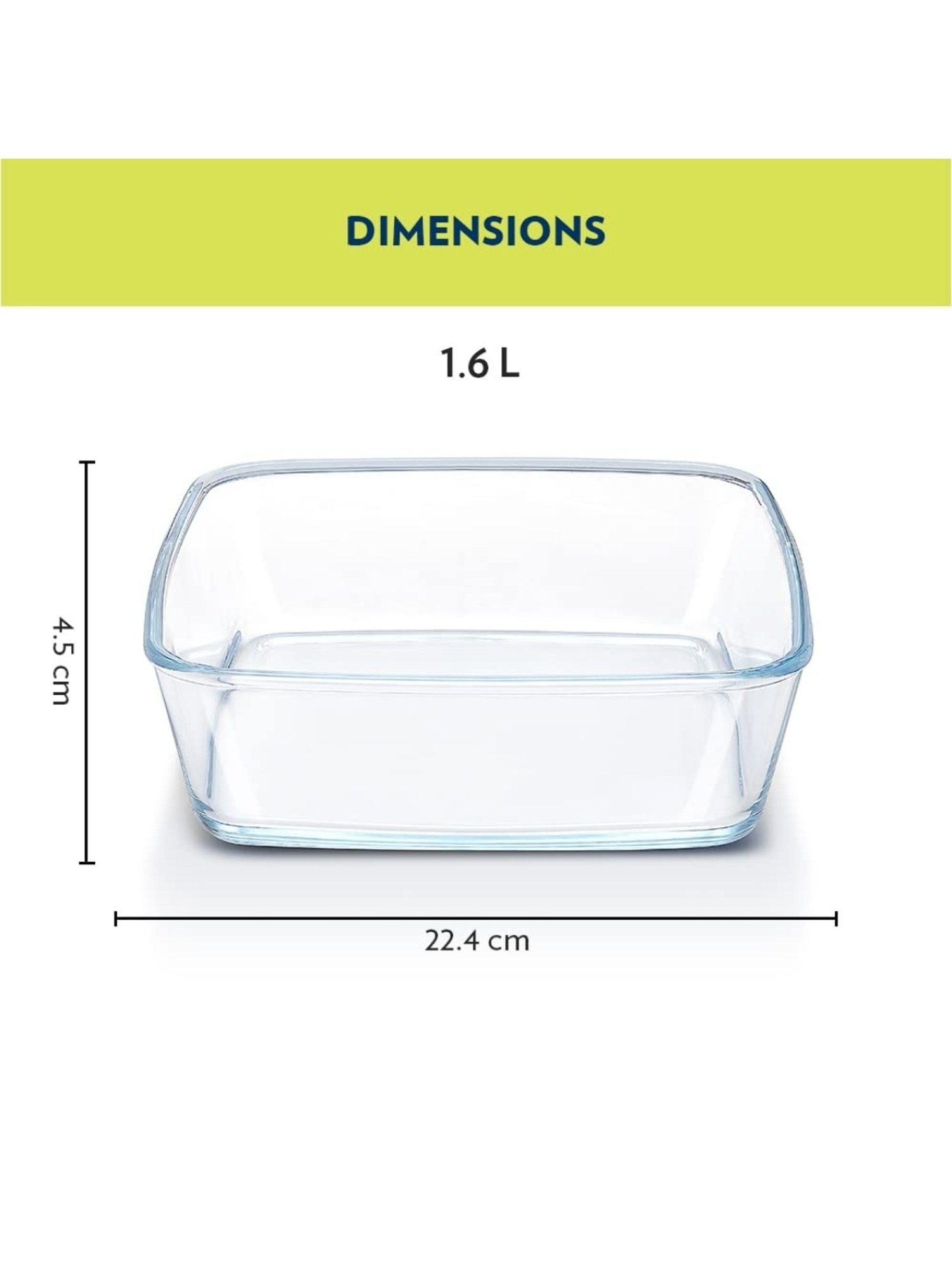 ?Borosil ?Transparent Glass Baking Dish (1600 ML)