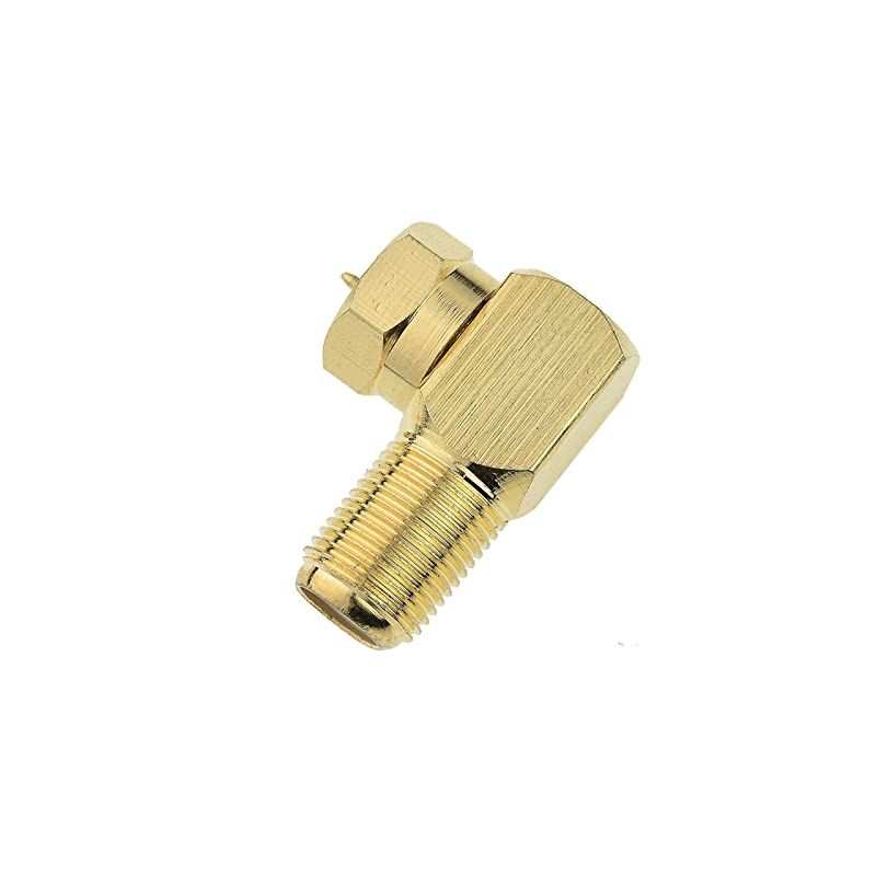 FType Right Angle Adapter Gold Plated 90 Female to Male Connector 5 Pack Part CONNF81GRA5