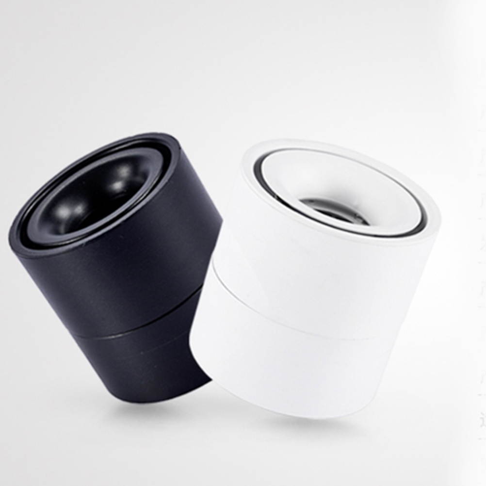 Indoor 220V 10W LED Spotlight 360&deg; Adjustable Ceiling Downlight Surface Mounted COB Lighting Aluminum Wall Lamp Spot Light Pure White (White)