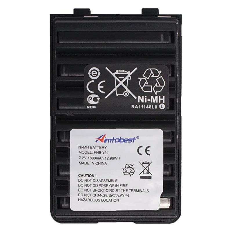 FNBV94 FNBV57 1800mAh NiMH Battery Compatible for Yaesu Vertex FT60R FT60R FT60 FT60 VX150 VX160 VX170 VX180 VXA220 Standard Horizon HX370S Two Way Radio