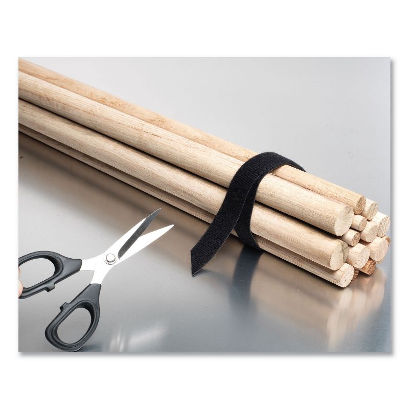 VELCRO Brand ONE-WRAP Cut-To-Fit Standard-Ties, 0.75" x 49 ft, Black 30640