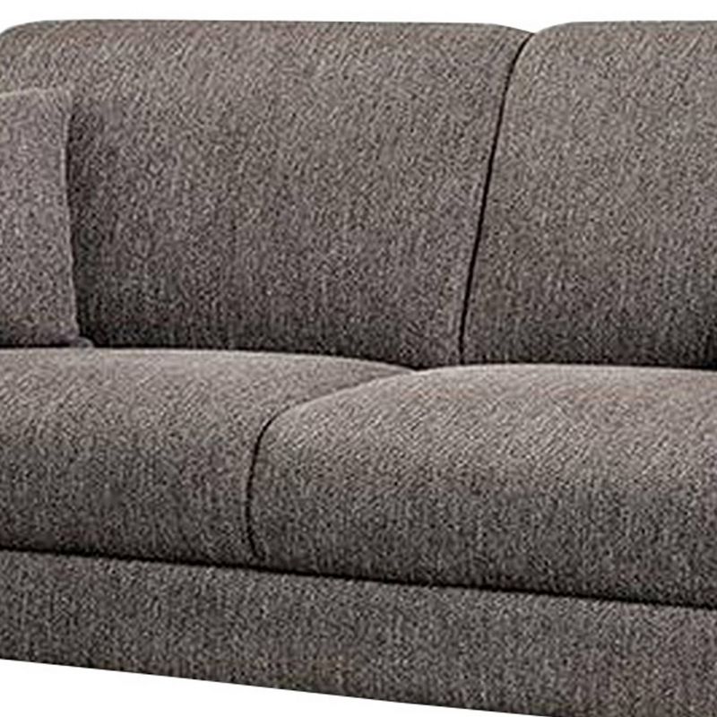 74" Sofa with Fabric Padded Seat and Metal Legs Dark Gray - Benzara