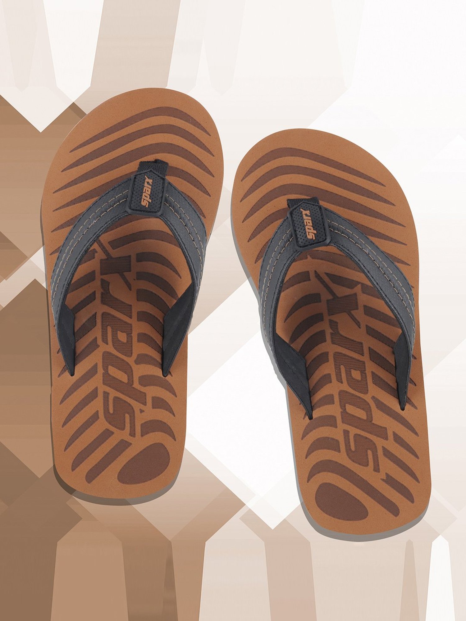 Sparx Men's Black Flip Flops