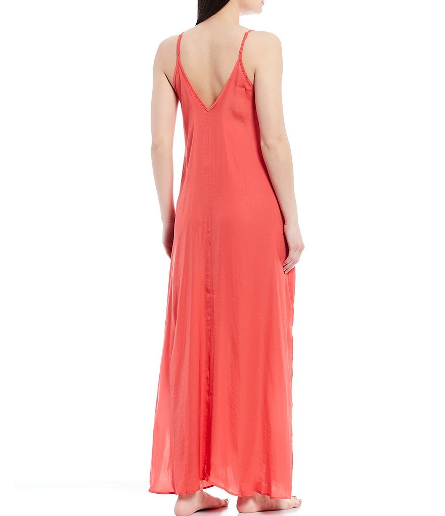 Van Winkle & Co. Solid Satin Maxi Chemise