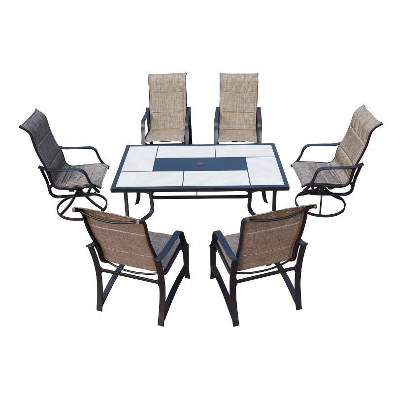 7pc Steel Patio Dining Sets Gray - Lokatse