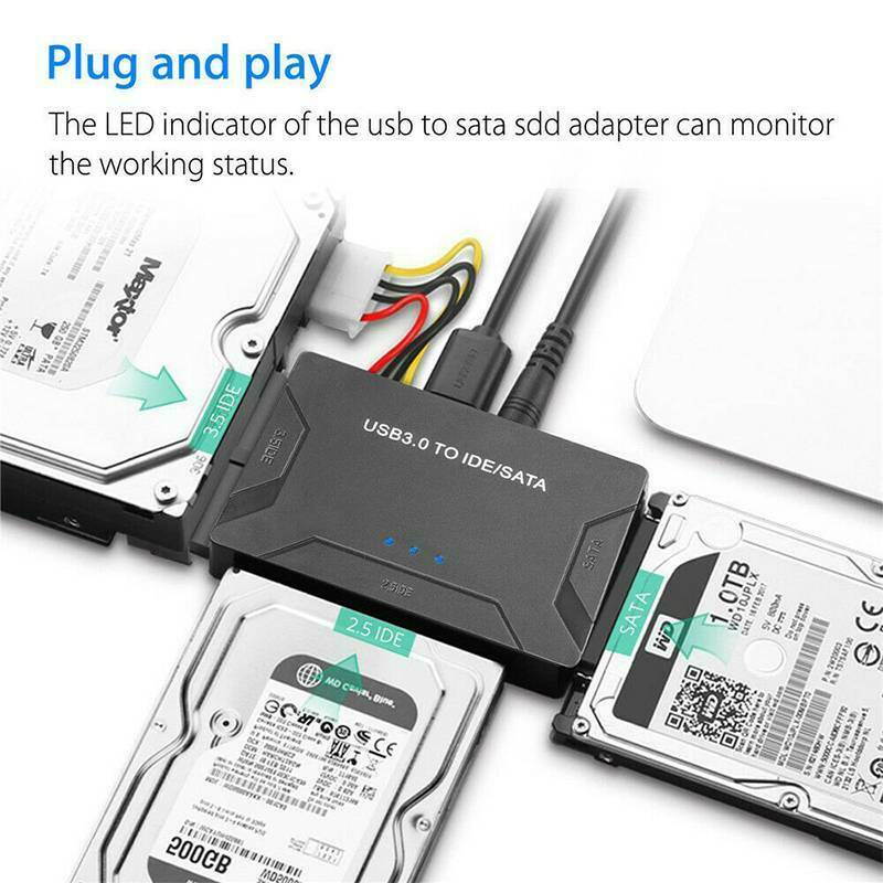 USB 3.0 to SATA IDE ATA Data Adapter 3 in 1 for PC Laptop 2.5" 3.5" HDD Hard Disk Driver With Power
