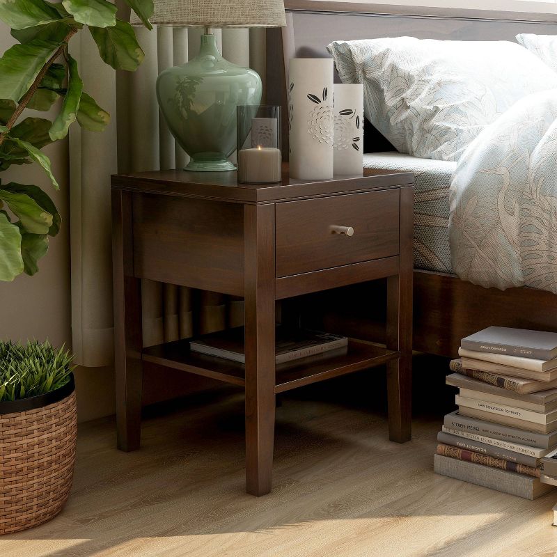 Myandra Solid Maple Wood Drawer Nightstand Espresso - HOMES: Inside + Out