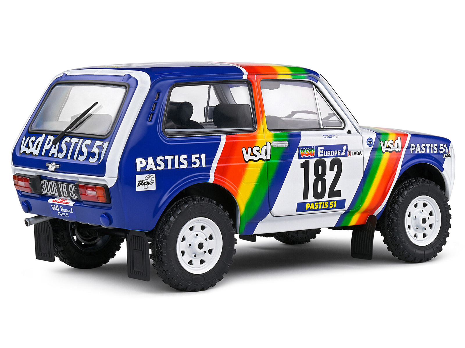 Lada Niva #182 Jean-Pierre Jabouille - Michel Sardou "Paris&ndash;Dakar Rally" (1984) "Competition" Series 1/18 Diecast Model Car by Solido