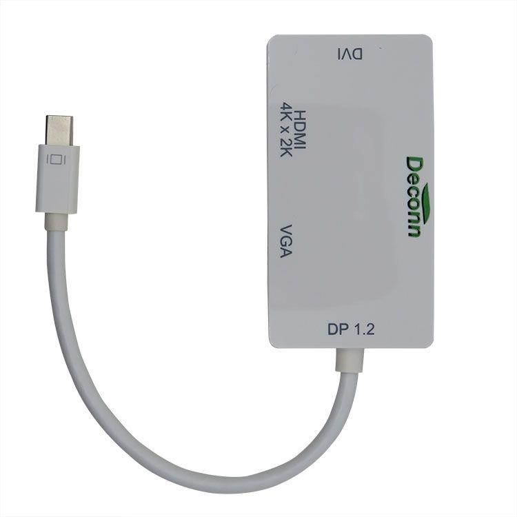 Mini DP Displayport Thunderbolt to DVI VGA HDMI 4K Cable Adapter for Apple MAC